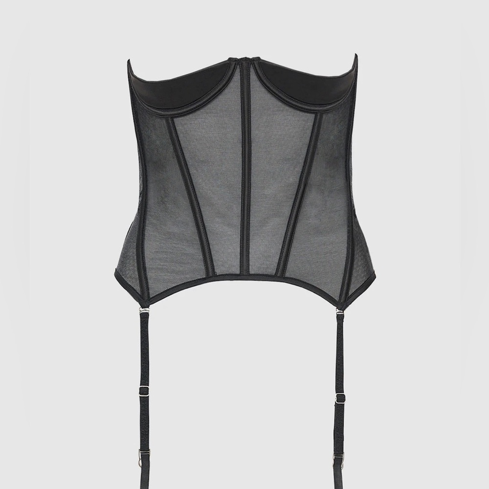Frederick's of Hollywood Black Sheer Corset